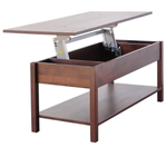 Журнальный стол с подъемным механизмом Фалун, стол трансформер из массива березы, браун
