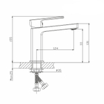 Смеситель для раковины 35k MIXLINE ML34-04 "Solo Black" ЧЕРНЫЙ