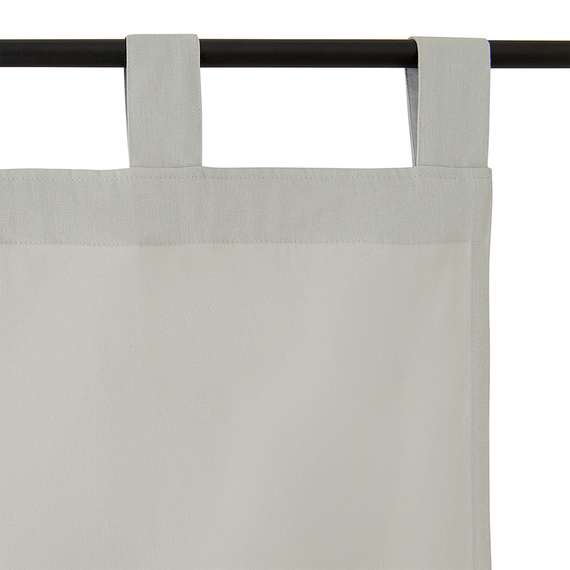 Штора из хлопка с помпонами бежево-серого цвета из коллекции essential, 150х290 см