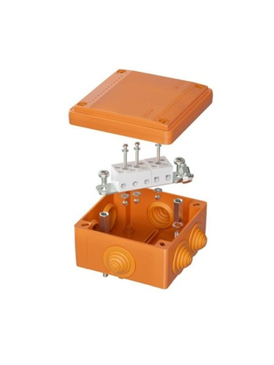 Коробка ответвительная FS 100х100х50мм 5р 450В 20А 10кв.мм с каб. вводами и клеммн. IP55 пластик. DKC FSB11510