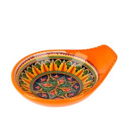 Оливница с ручкой "Arabesque" (оранжевый) 12х10см (min12) (транспортная упаковка)