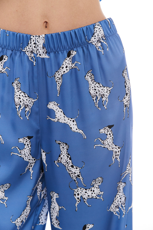 Шелковые брюки с кантом и далматинцами