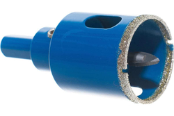 Алмазная коронка с центрирующим сверлом по керамике и стеклу ЗУБР Профессионал Р60, трехгранный хвостовик, 32 мм, для дрели 29850-32