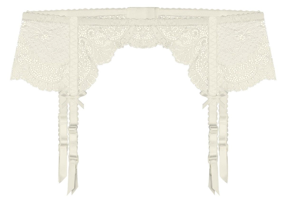 Кружевной пояс Freesia с пажами для чулок (Размер: XL) (Цвет: белый)