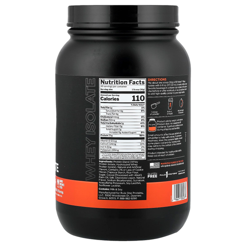 Rule One Proteins, R1 Protein™, сывороточный изолят, печенье и крем, 900 г (1,98 фунта)