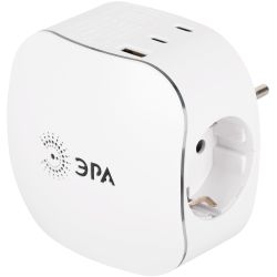 Разветвитель электрический ЭРА SP-3e-3USBAC-W на 3 розетки + 3 USB A+C с заземлением со шторками 16А белый
