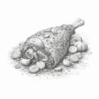 Маринованная нога молодого дагестанского барашка