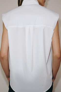 ZARA РУБАШКА С ЗАВЯЗКАМИ — ZW COLLECTION, БЕЛЫЙ