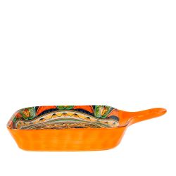 Блюдо с ручкой "Arabesque" (оранжевый) 23х14,5см (min9) (транспортная упаковка)