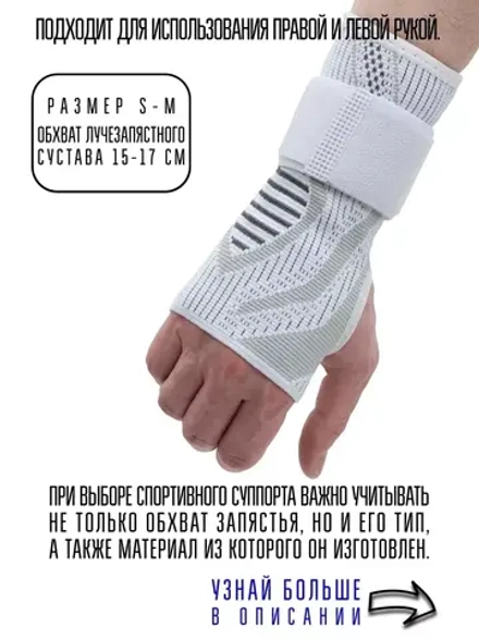 (Размер S-M) Суппорт запястья спортивный с липучкой