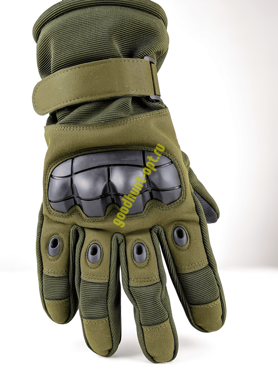 Тактические зимние перчатки с мехом Олива