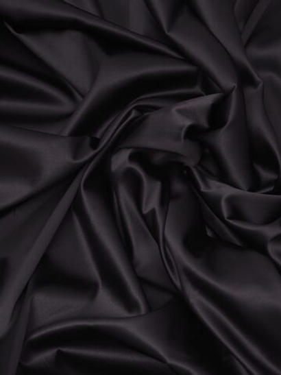 Атлас стрейч черный глянцевый метражом