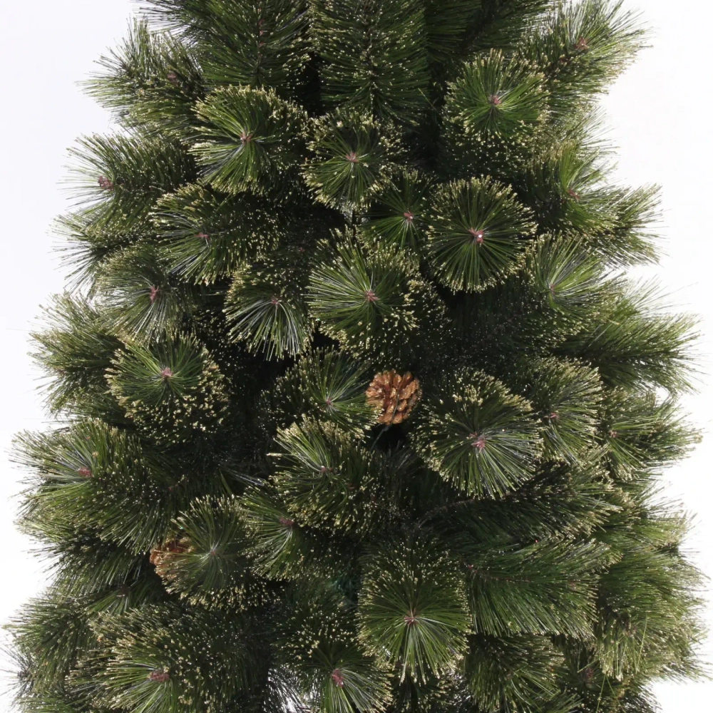 Ёлка «Зимушка» 210 см, леска, шишки, золотое напыление (380 веток) (SZ802GA-210)