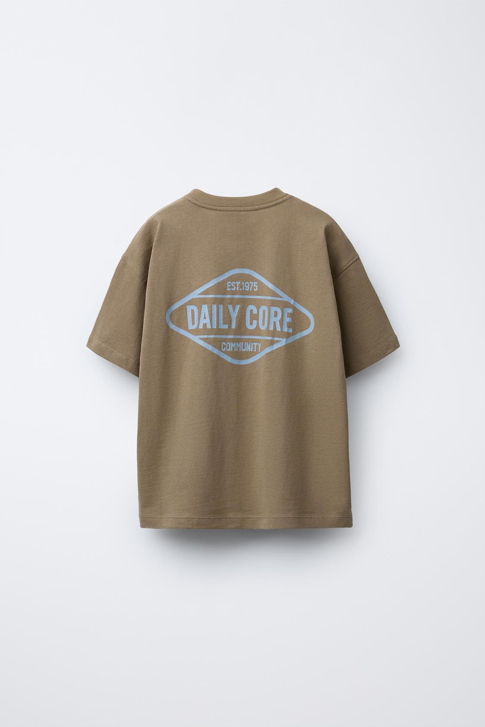 ZARA ФУТБОЛКА С ЛОГОТИПОМ, КОРИЧНЕВЫЙ