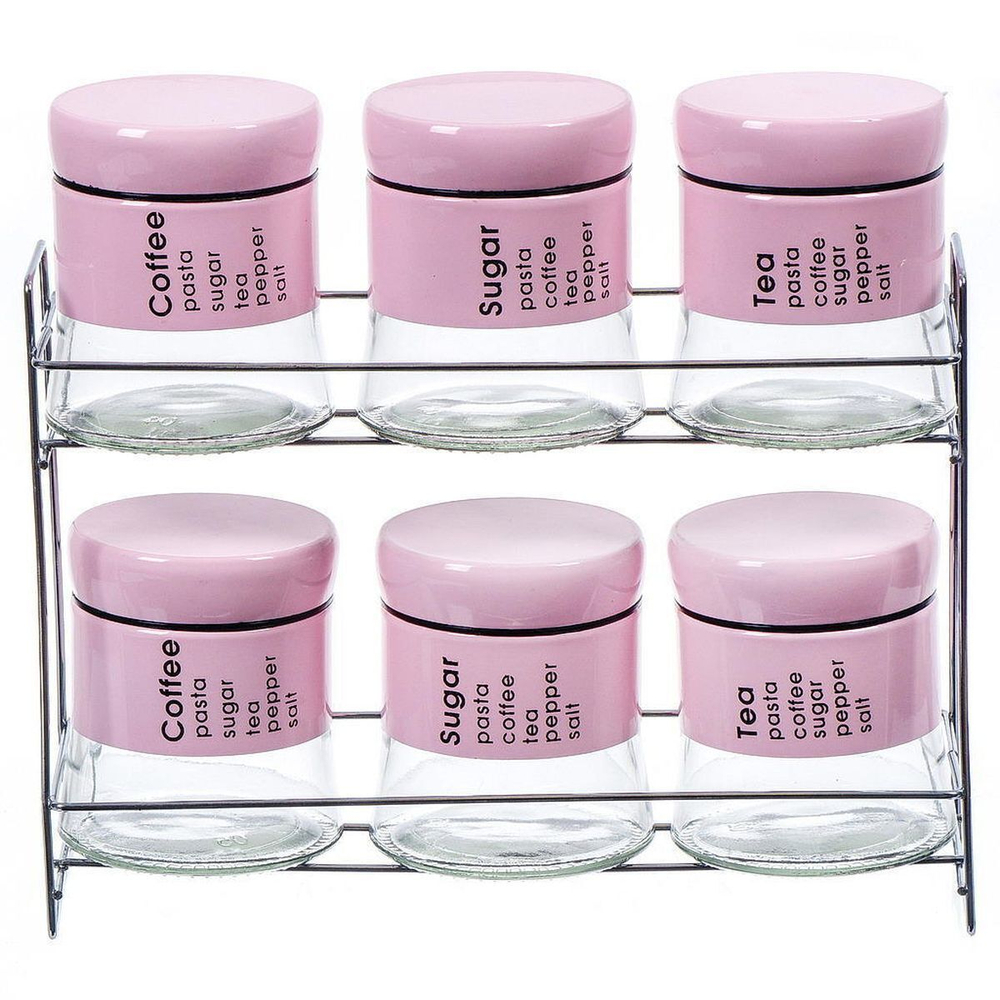 Набор для специй стекло, 6 шт, на подставке, Y4-3924