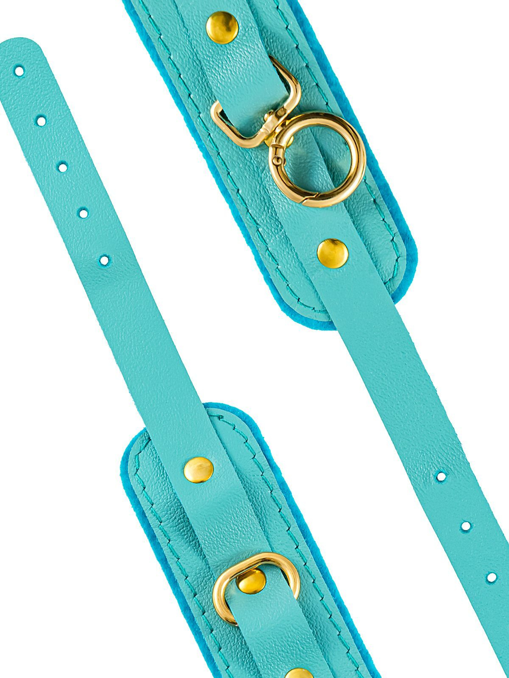 Голубые двуслойные кожаные оковы (Цвет: голубой)