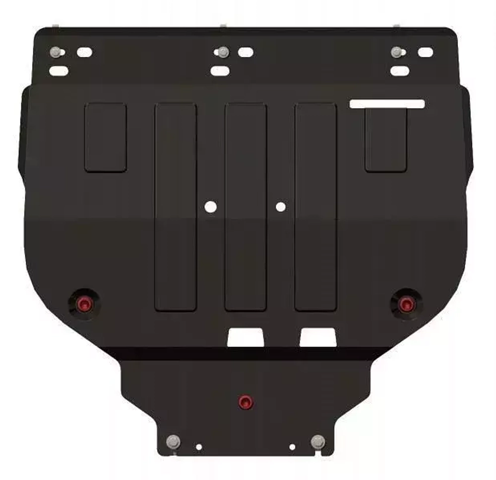 Защита картера двигателя, КПП (2 мм, сталь) для Ford C-Max 2003-2010 (V = 1.6; 1.8; 2.0), Ford Focus II 2005-2011 (V = 1.4; 1.6; 1.8; 2.0), Ford Kuga 2008-2013 (V = 2.0d; 2.5T 200 л.с. AT) Sheriff.08.1447 V2