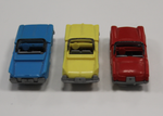 Набор из 3 штук Chevrolet Impala жёлтый и синий, Chevrolet Corvette. Серия машинок из киндер-сюрприза Ferrero Kinder 1994 год