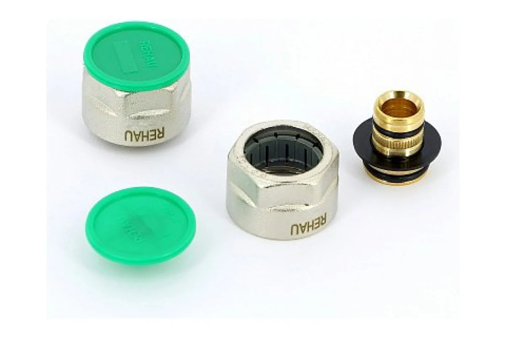 Соединитель обжим-В никелирован. для трубы RAUTITAN stabil Rehau(Рехау Стабил) 3/4"х20(2,9)евроконус