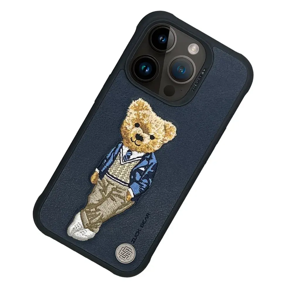 Чехол-накладка Zuck Bear London Classic Kapak - Westminster Ace для Apple iPhone 15 Pro Max искусcтвенная кожа (синий)