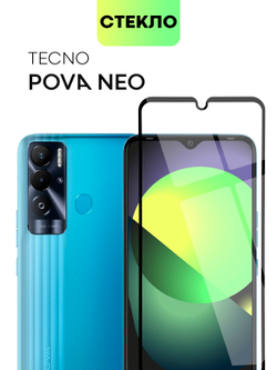 Защитное стекло BROSCORP для Tecno Pova Neo оптом (арт. TCN-POVANEO-FSP-GLASS-BLACK)