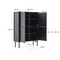 Высокий буфет Lenon, черный 4 дверцы из массива и шпона дуба