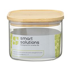 Банка для хранения квадратная Glass Bamboo,1 л