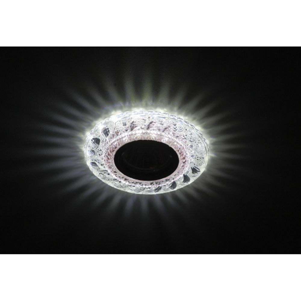 DK LD18 SL PK/WH Светильник ЭРА декор cо светодиодной подсветкой MR16, прозрачный розовый | Встраиваемые LED светильники