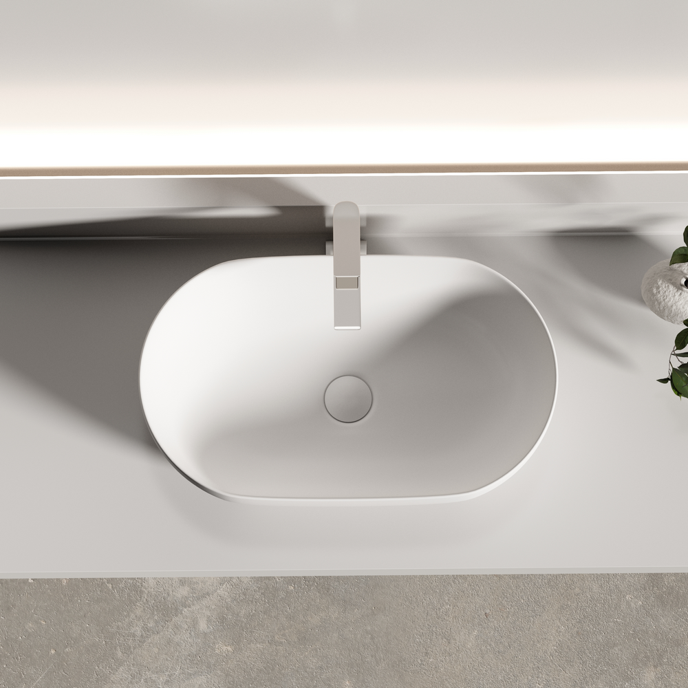 Раковина CERAMICANOVA Twist накладная овальной формы 500x300x140 белый матовый CN12001MW