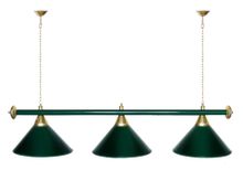 Лампа STARTBILLIARDS 3 пл. (плафоны коричневые,штанга коричневая,фурнитура золото)