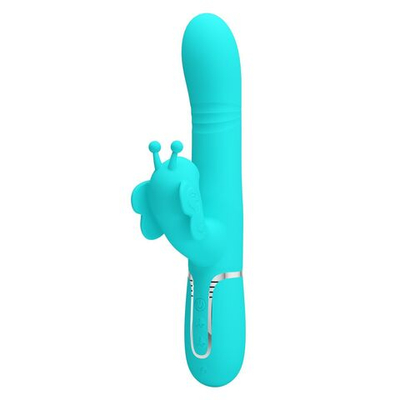 Аквамариновый вибратор-кролик Ridgely - 22,6 см. (Цвет: аквамариновый)