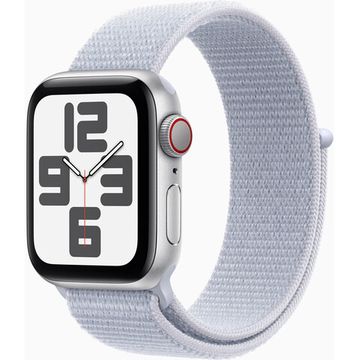 Apple Watch SE 2 (2024) GPS + Cellular 40mm Silver Aluminum Case with Blue Cloud Sport Loop