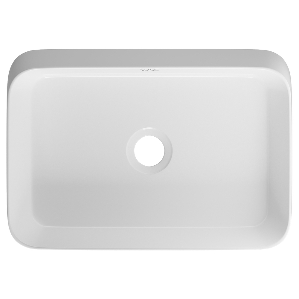 Раковина накладная на столешницу WAVE City 550*390*120 ш*г*в без перелива,белый,прямоуг