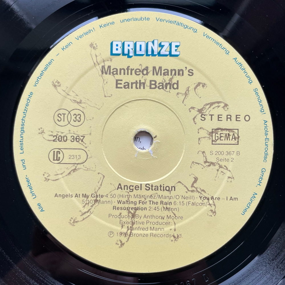 Винтажная виниловая пластинка LP Manfred Mann's Earth Band Angel Station (Германия 1979)