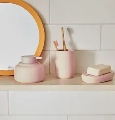 Мыльница из полирезина Chia розового цвета