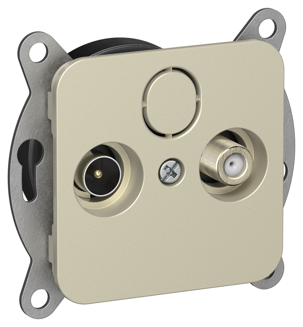 FLITE Розетка 2-местная TV+SAT экранированная оконечная РТВс-2-1-1-ФлШ шампань IEK