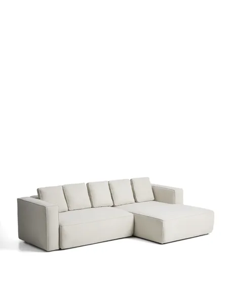 3-местный диван-кровать Marela бежевый шенилл с кушеткой справа 276 см