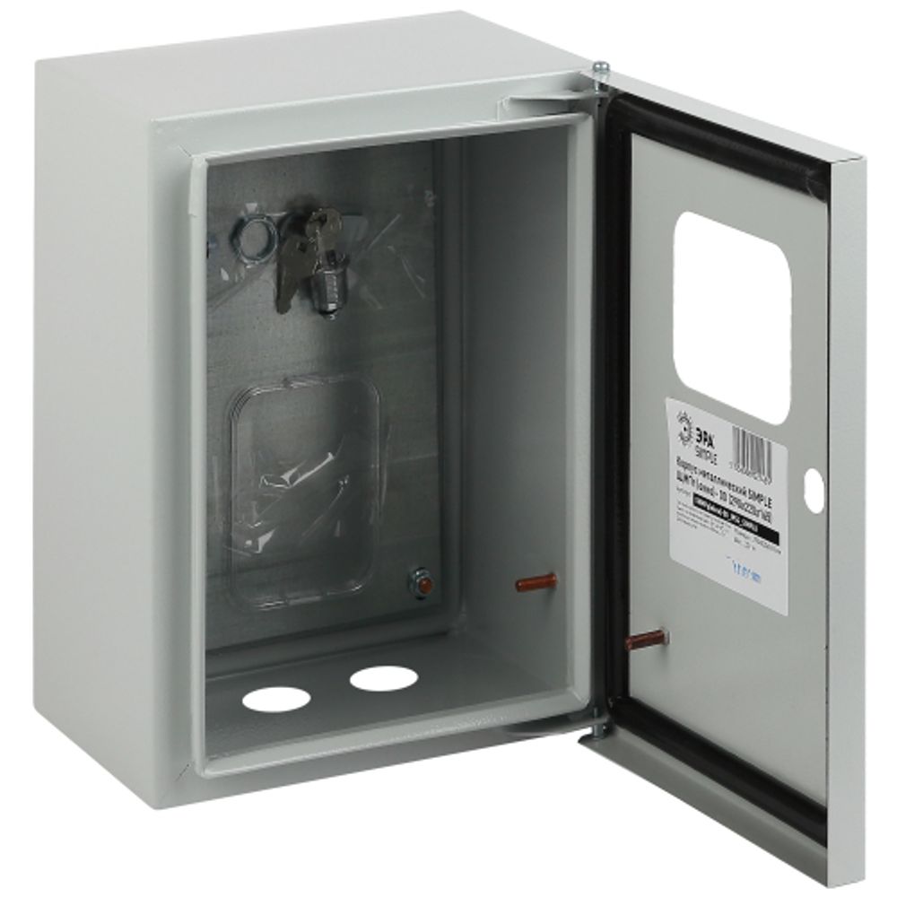 Корпус металлический ЭРА SIMPLE ЩМПг-00 с окном (290х220х175) IP54 У2 серый | Электротовары