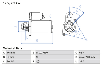 BOSCH - 0986018910-BOC - Starter