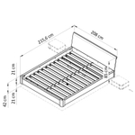 Двуспальная кровать 200х200 Калантея из дерева, натуральный дуб, парящая