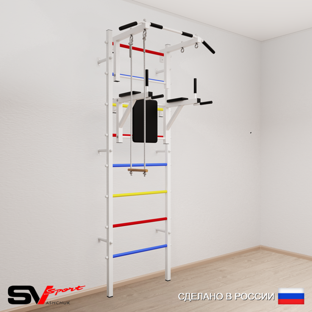 Шведская стенка Sv Sport усиленная 673 (Турник стандарт/Брусья/Трапеция)