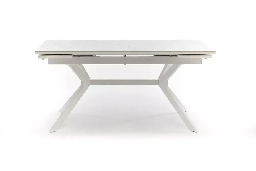 "Меркурий" стол интерьерный раздвижной обеденный из керамики, цвет белый глянцевый