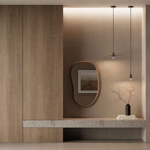 Зеркало настенное Torhill 99х64 см, коричневое