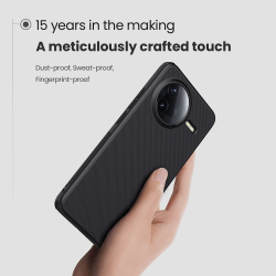 Усиленный чехол черного цвета от Nillkin для Xiaomi Poco F7 Pro и Redmi K80, серия Super Frosted Shield Pro