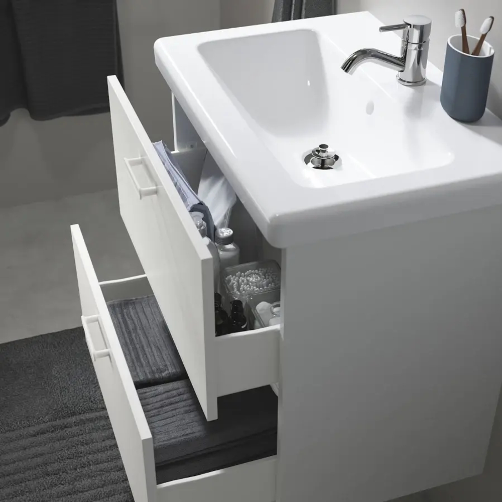 Тумба для ванной - ENHET / TVÄLLEN  /TVАLLEN  IKEA/ ЭНХЕТ / ТВЭЛЛЕН ИКЕА,  64х43х65 см , белый