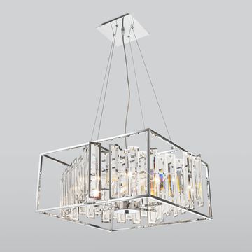 Люстра подвесная 312/6 хром/прозрачный хрусталь Strotskis Cella Bogate's