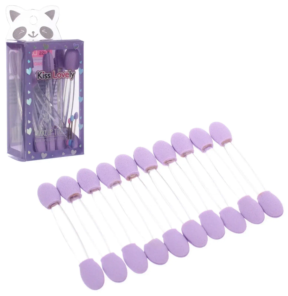 Аппликаторы для макияжа 10шт «KALISTO», цвет фиолетовый, 6,5*3,7см