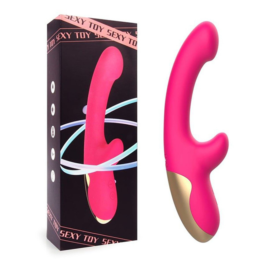 Розовый изогнутый вибромассажер 20,3см I-Moon MY-232