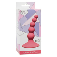 Розовая анальная пробка 10,5см Lola Games First Time Ribbed Plug Pink 4108-01Lola