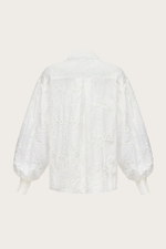 Блуза из молочного хлопка с авторским шитьем